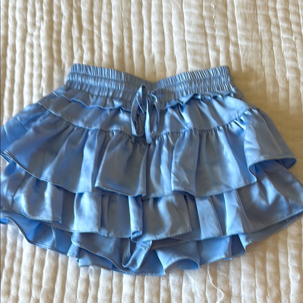 Day and Moon Satin Ruffled Skort - size XS